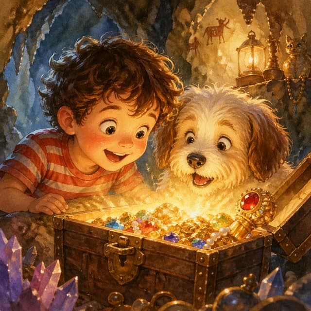 Gabriel und Moca entdecken eine Schatztruhe